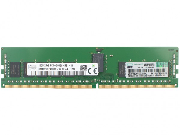 HPE 16GB DDR4 RAM 2Rx4 PC4-2666V Registered Dimm, 835955-B21, 868846-001