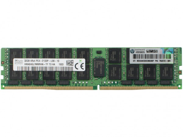 HPE MEM 32GB 4Rx4 PC4-2133P-L Dimm, 726722-B21, 752372-081