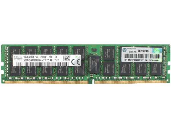 HPE 16GB DDR4 RAM 2Rx4 PC4-2133P-R-10 Registered Dimm, 810744-B21