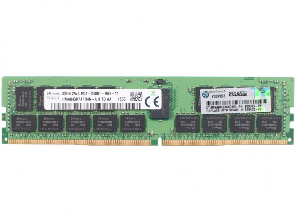 HPE 32GB DDR4 2Rx4 PC4-2400T-11 Dimm, 805351-B21, 809083-091