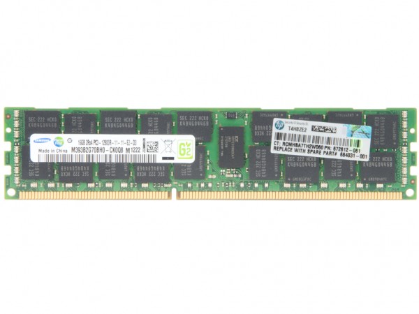 HPE 16GB DDR3 2Rx4 PC3-12800R-11 Dimm, 672631-B21, 672612-081