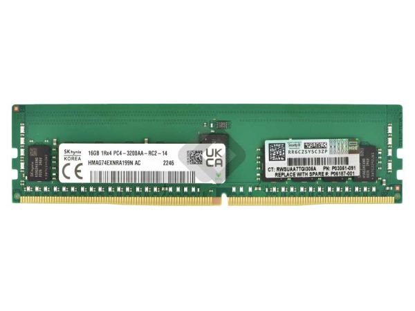 HPE MEM 16GB 1Rx4 PC4-2933Y-R Dimm, P00920-B21, P09187-001, P03051-091